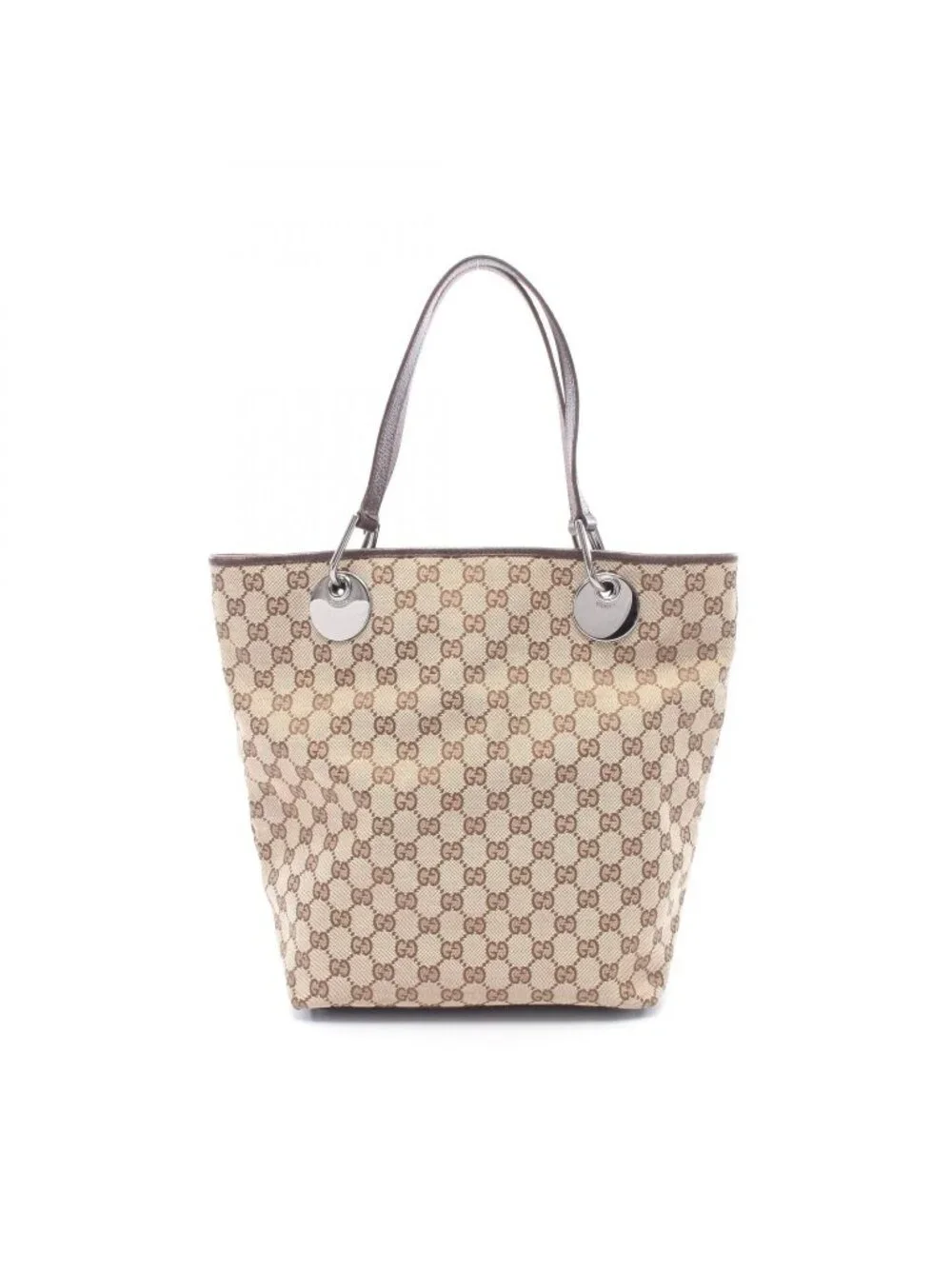 Gucci Tote GG Canvas Beige Dark Brown
